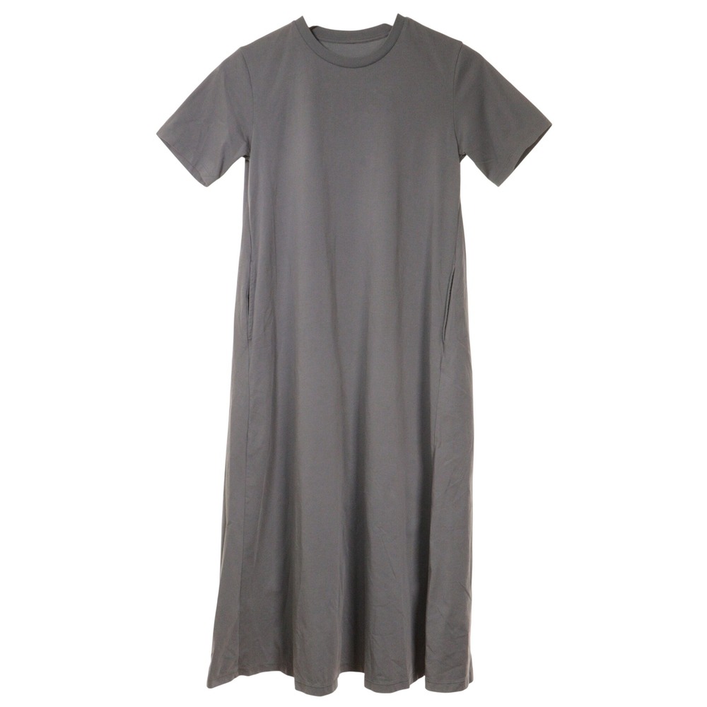 Uniqlo AIRism T-Shirt Dress Women S Short Sleeve Minimalist Crew Neck Pockets